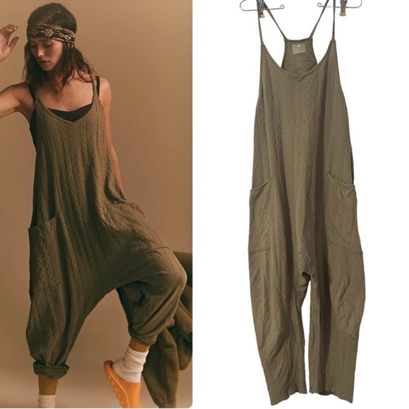 Free People FP Movement Hot Shot Cable Onesie in Army Green, Size XS - Picture 1 of 16